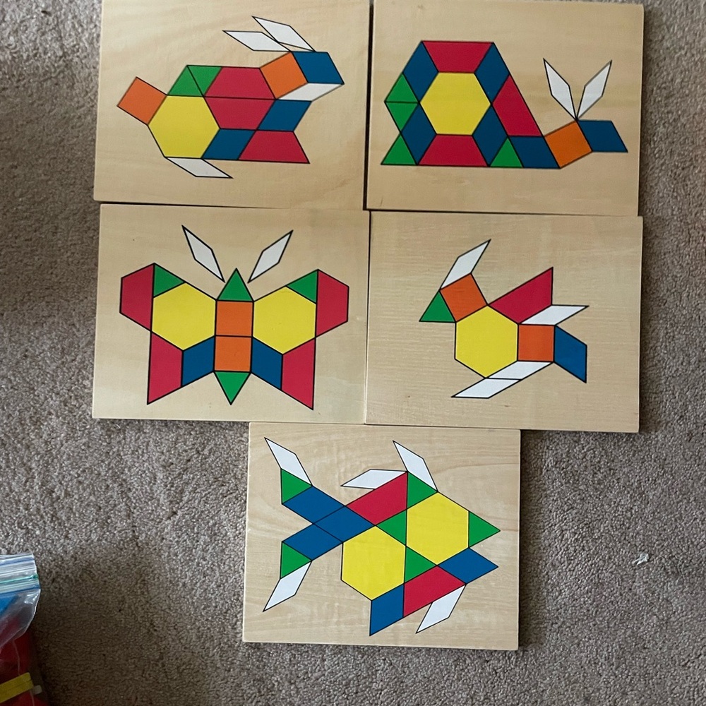 Melissa & Doug Pattern Blocks and Boards - Picture 2 of 4